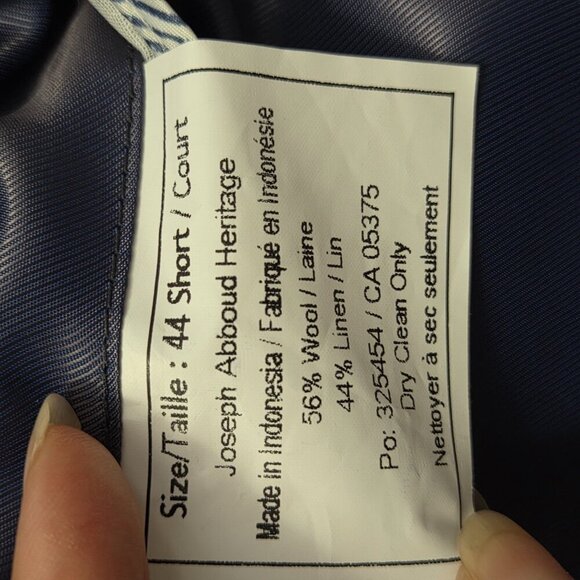 Joseph Abboud Wool Linen Blazer | Italian Guabello Fabric | 44S - Picture 8 of 10